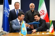 امضای یادداشت تفاهم همکاری بین سازمان بنادر ودریانوردی جمهوری اسلامی ایران و وزارت تجارت وهمگرایی جمهوری قزاقستان