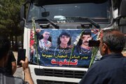 ببينيد | مراسم یادبود جان‌باختگان جامعه حمل‌ونقل جاده‌ای در حادثه دلخراش بندر شهید رجایی بندرعباس در مسجد پایانه بار امیرکبیر اصفهان