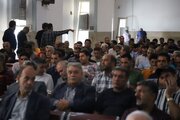 ببينيد | برگزاری مراسم گلریزان کمک به خانواده‌های قربانیان و مصدومان جامعه حمل‌ونقل جاده‌ای استان اصفهان در حادثه اسکله شهید رجایی بندرعباس