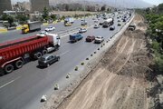 ببینید|ادامه عملیات تعریض باند جنوبی آزاد راه کرج قزوین حدفاصل استاندارد تا پل فردیس