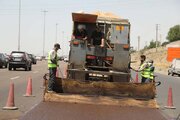 ببینید -شروع عملیات روکش آسفالت حفاظتی آزاد راه تهران کرج حوزه استان البرز محدوده گرمدره