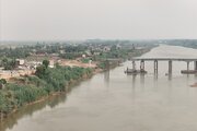 بینید | تداوم عملیات اجرایی احداث پل عنافچه بر روی رودخانه کارون در خوزستان