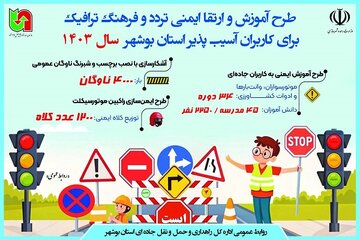 اطلاع نگاشت| طرح آموزش و ارتقا ایمنی تردد و فرهنگ ترافیک برای کاربران آسیب پذیر استان بوشهر  سال 1403