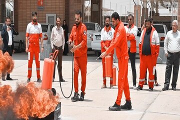 برگزاری دوره آموزشی اطفاء حریق در پایانه مرزی شلمچه