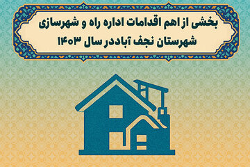 اطلاع نگاشت| بخشی از اهم اقدامات اداره راه و شهرسازی شهرستان نجف آباد در سال ۱۴۰۳