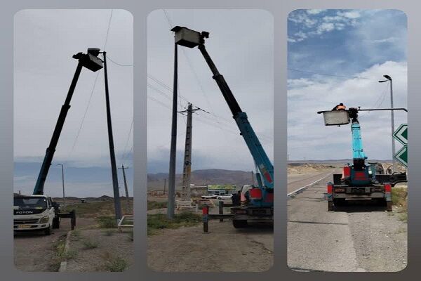 ایجاد روشنایی نقطه ای در ۱۶ مقطع از محورهای ارتباطی آذربایجان شرقی روشنایی