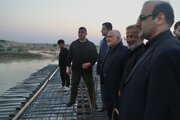 ببینید| بازدید استاندار خوزستان و جمعی از مسئولان استانی و شهرستان باوی از پل عنافچه بر روی رودخانه کارون
