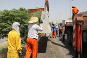 ببینید|ادامه عملیات ایمن سازی و نصب نیوجرسی در حاشیه آزادراه کرج قزوین محدوده مهرشهر