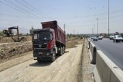 ببینید|ادامه عملیات تعریض لاین شمالی آزادراه کرج قزوین محدوده بهشت سکینه