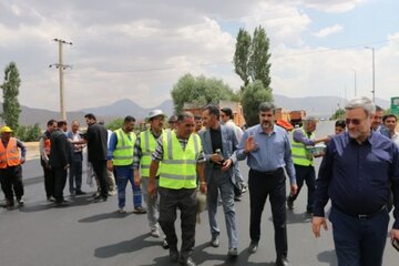 بازدید رییس سازمان راهداری وحمل‌ونقل جاده‌ای از پروژه‌های راهداری شهرستان خمین