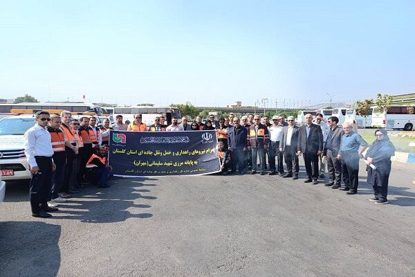 ببینید|بدرقه اعزام اولین گروه از نیروهای راهداری و حمل و نقل جاده ای گلستان به مرز مهران