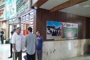 ببینید|نصب بنر های اطلاع رسانی زائران اربعین حسینی در پایانه مسافربری شهید کلانتری کرج