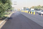 ببینید/گزارش تصویری از عملیات روکش آسفالت آزادراه کرج قزوین محدوده مهرویلا