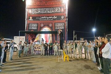 ببینید|مراسم عزاداری اربعین سرو و سالار شهیدان حضرت اباعبدالله الحسین (ع) در موکب شهدای حمل و نقل و راهداری استان البرز در پایانه مرزی مهران