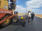 فعالیت کارگاه راهسازی در محور سه‌راهی ایواوغلی تا گیت ورودی منطقه آزاد ماکو