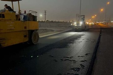 ببینید|ادامه عملیات آسفالت پروژه احداث واریانت محور کیانمهر -ماهدشت