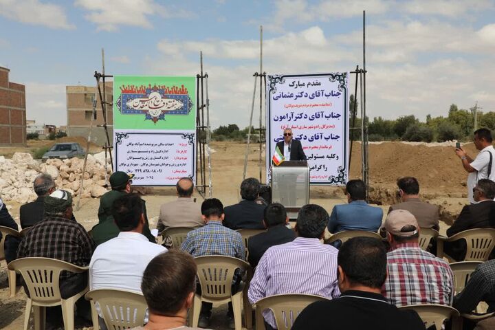 آغاز عملیات اجرایی احداث سالن ورزشی در بوکان سالن ورزشی بوکان