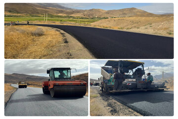 عملیات روکش آسفالت راه روستایی الموت- روستای ده دوشاب