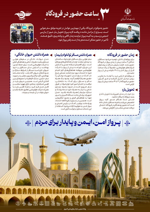 اطلاع نگاشت| راهنمای حضور در فرودگاه برای انجام مراحل پرواز