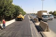 ببینید| عملیات آسفالت پروژه تعریض لاین شمالی آزادراه کرج ـ قزوین حدفاصل گلشهر تا پل مهرشهر