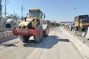 ببینید|عملیات تعریض آزادراه کرج-تهران لاین جنوبی حدفاصل پل استاندارد تا پل فردیس
