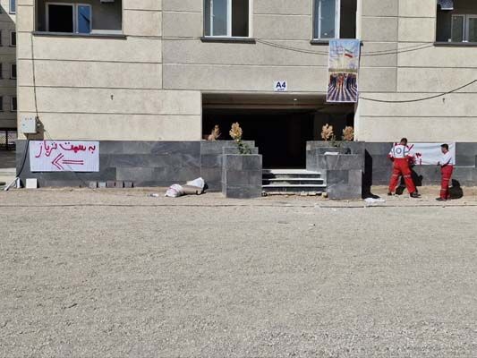 برگزاری مانور مدیریت بحران در مجتمع ۳۴۸ واحدی نهضت ملی مسکن تاکستان  قزوین