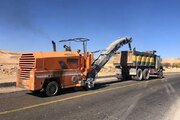تراش آسفالت با دستگاه ورتکن در محور دهگلان _ حسین آباد