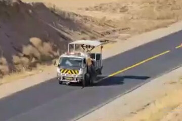 خط کشی محور بیجار_ همدان به طول ۴۵ کیلومتر