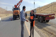 ببینید| عملیات ایمن سازی محور هرسین به سه راهی هرسین با نصب ۱۲۰۰متر جدا کننده نیوجرسی استان کرمانشاه