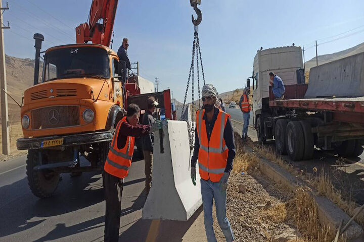 نصب نیوجرسی در محور درکش‌ورکش استان چهارمحال و بختیاری منوط به تعریض جاده است