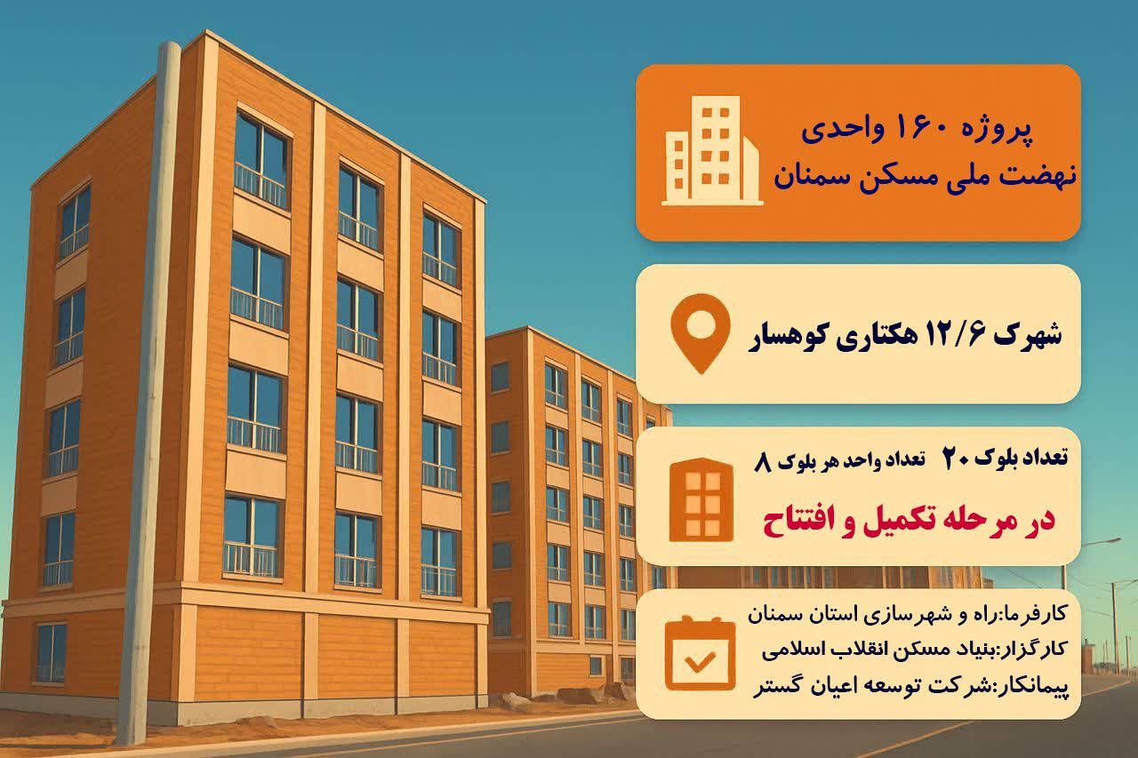 اطلاع‌نگاشت| پروژه ۱۶۰ واحدی نهضت ملی مسکن سمنان 