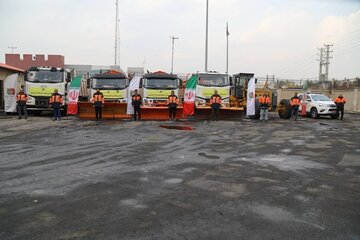 ویدیو| مانور برخط ماشین آلات راهداری زمستانی در استان البرز