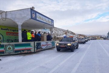 ویدئو | رژه ماشین آلات راهداری اداره کل راهداری و حمل و نقل جاده ای خراسان شمالی در رزمایش طرح زمستانه ۱۴۰۴
