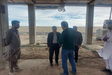 پیشرفت ۵۵ درصدی ساخت مدرسه ۶ کلاسه سایت طرح نهضت ملی مسکن شهرستان خاش