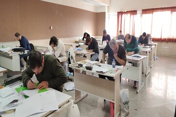 ببینید | برگزاری آزمون ورود به حرفه مهندسان، کاردانهای فنی ساختمان و معماران تجربی در استان خراسان شمالی - روز دوم