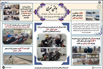 ببینید| بولتن هفتگی اداره کل راه و شهرسازی استان سیستان و بلوچستان -هفته اول دیماه ۱۴۰۴- (۲)