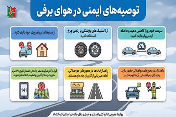اطلاع‌نگاشت | توصیه‌های ایمنی در هوای برفی