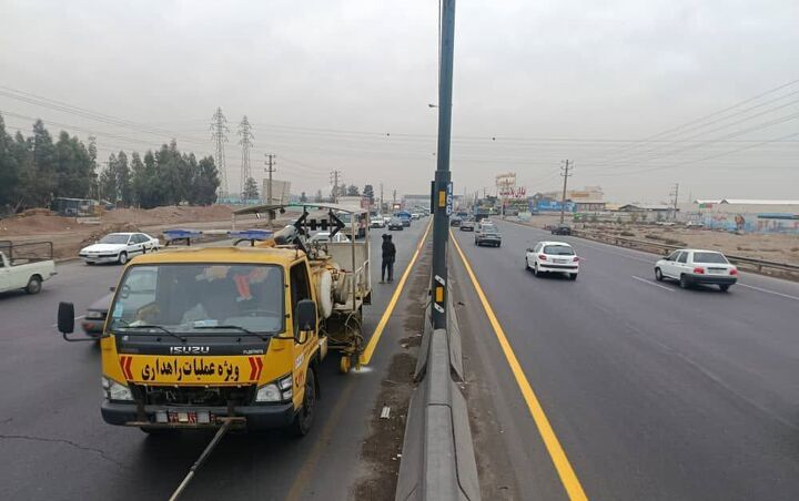 اجرای 4 هزار و 170 کیلومترخط کشی راه ها در محورهای مواصلاتی استان تهران