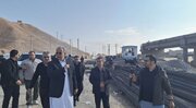 ببینید| بازدید استاندار ، مدیر کل راه و شهرسازی و جمعی از مسئولان  سیستان و بلوچستان از عملیات ساخت پل حرمک