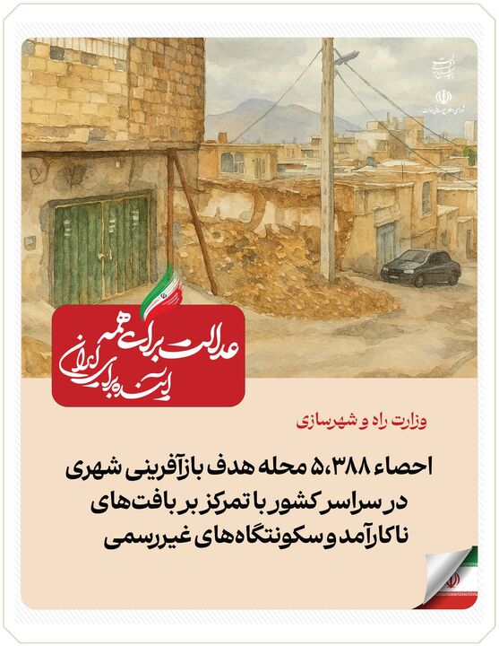 ببینید| عملکرد وزارت راه و شهرسازی در دولت چهاردهم(بهمن ۱۴۰۴)/احصاء ۵۳۸۸ محله هدف بازآفرینی شهری در کشور