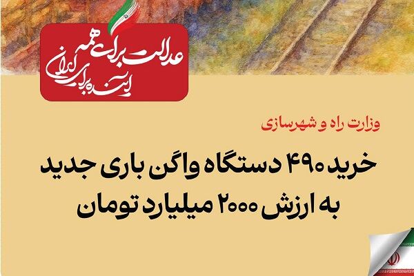 ببینید| عملکرد وزارت راه و شهرسازی در دولت چهاردهم(بهمن ۱۴۰۴)/خرید ۴۹۰ واگن باری جدید به ارزش ۲۰۰۰ میلیاردتومان