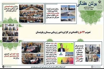 ببینید| بولتن هفتگی اداره کل راه و شهرسازی سیستان و بلوچستان- هفته اول اسفندماه ۱۴۰۴(۳)