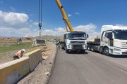 ببینید| بارگیری و حمل نیوجرسی جهت کاربرد در نقاط حادثه‌خیز شهرستان کنگاور