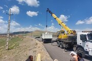 ببینید| بارگیری و حمل نیوجرسی جهت کاربرد در نقاط حادثه‌خیز شهرستان کنگاور