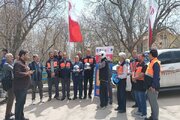 ببینید|طرح ارتقایی‌ایمنی راکبین موتورسوار و  اهدای کلاه ایمنی به موتورسواران به همت اداره کل راهداری و حمل و نقل جاده‌ای استان البرز در شهرستان ساوجبلاغ