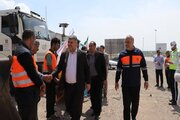 ببینید | برگزاری مانور روز ملی ایمنی حمل‌ونقل و اهدای کلاه ایمنی