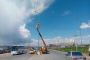 گزارش تصویری //روشنایی نقطه‌ای تقاطع ترجان در محور بوکان-سقز