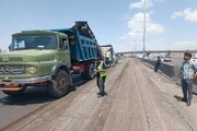 ببینید|عملیات تراش آسفالت لاین جنوبی آزادراه کرج قزوین محدوده بهشت سکینه