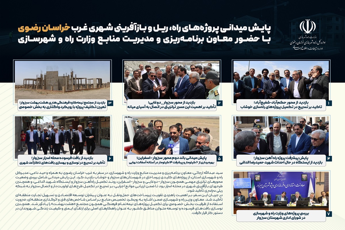 اطلاع نگاشت | روایت سفر معاون برنامه ریزی و مدیریت منابع وزیر راه و شهرسازی در بازدید از استان خراسان رضوی