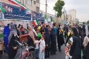 ببینید|موکب اداره کل راهداری و حمل و نقل جاده‌ای استان البرز در مسیر جشن ١٠کیلومتری عید سعید غدیرخم در کرج